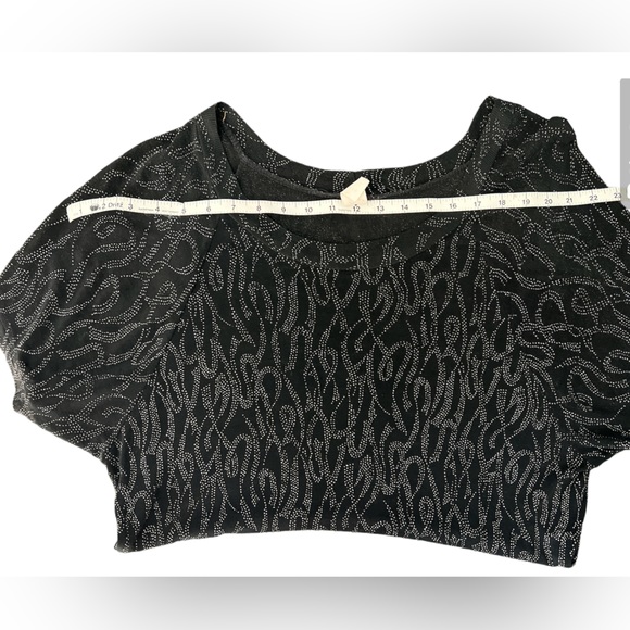 YMLA BLACK W/ SILVER SPECS MINI DRESS  SZ XL VINTAGE ACETATE MIX - Picture 7 of 8